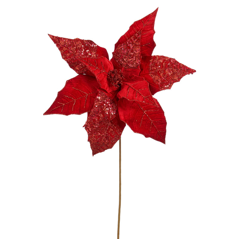 Flor Poinsetia roja 68cm