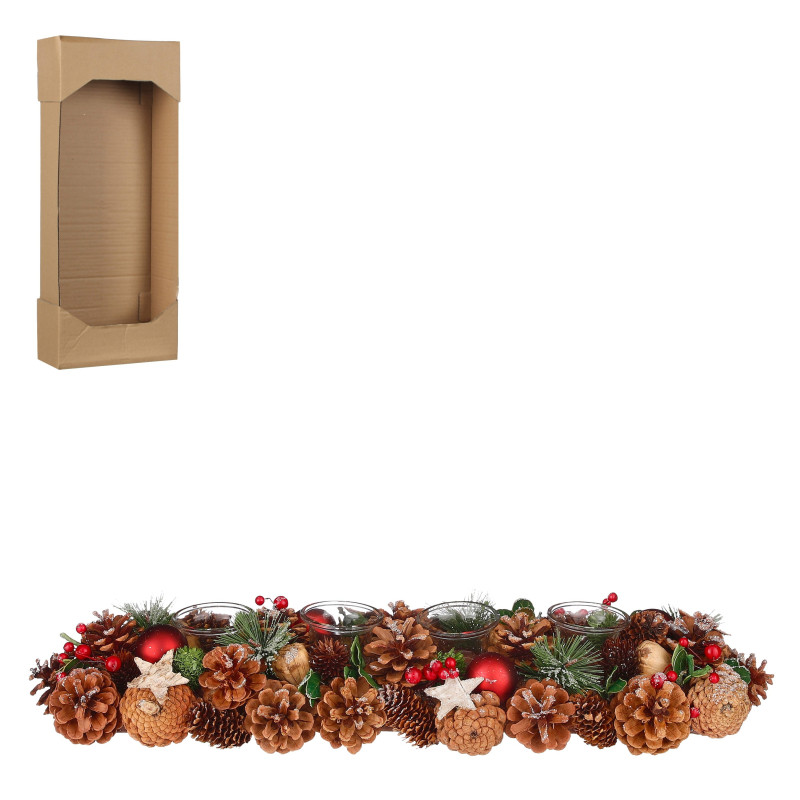 Arreglo de mesa para velas de Adviento L54cm