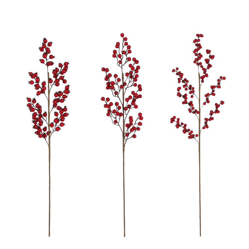 Rama de berries roja L80cm