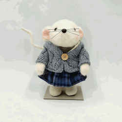 Ratón con vestido azul 18,5 cm