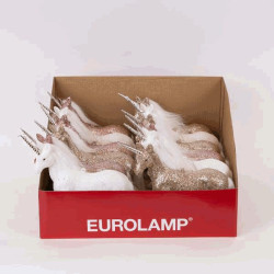 Unicornio blanco/rosa 12cm