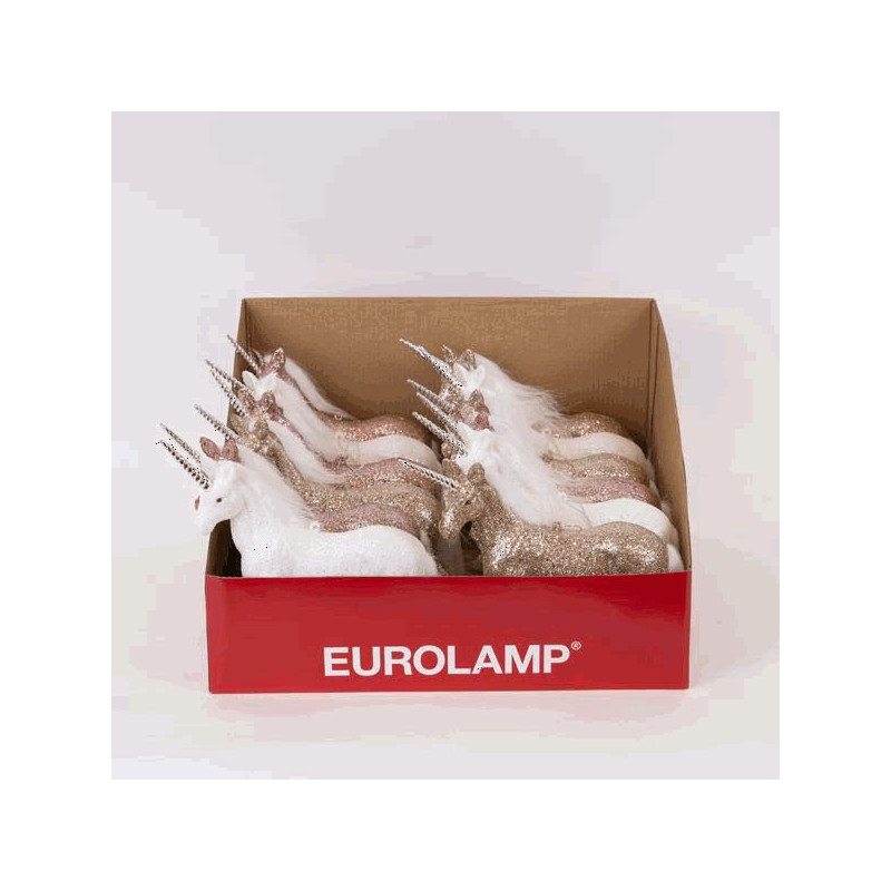 Unicornio blanco/rosa 12cm
