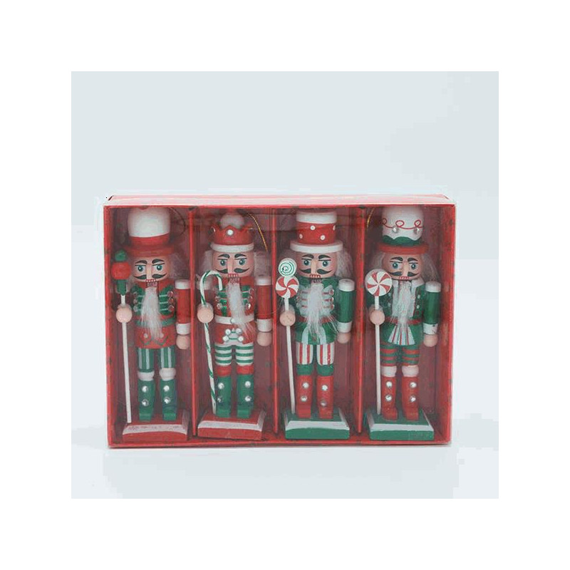 Set 4 cascanueces rojo/verde 5x13cm