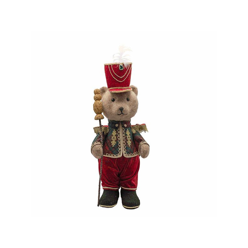 Oso guarda con traje rojo 60cm