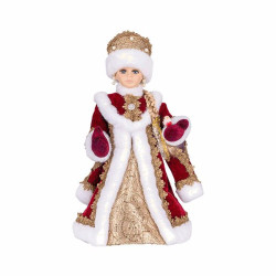 Muñeca con vestido dorado y...
