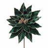 Flor Poinsetia esmeralda terciopelo con oro 31x45cm