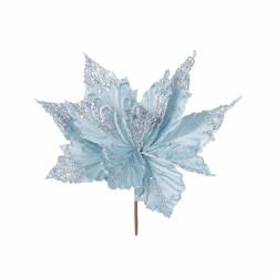 Flor Poinsetia azul con...