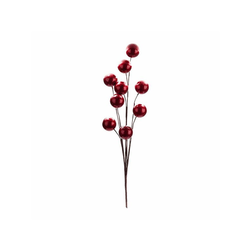Ramaje berries metálicas rojo 72cm