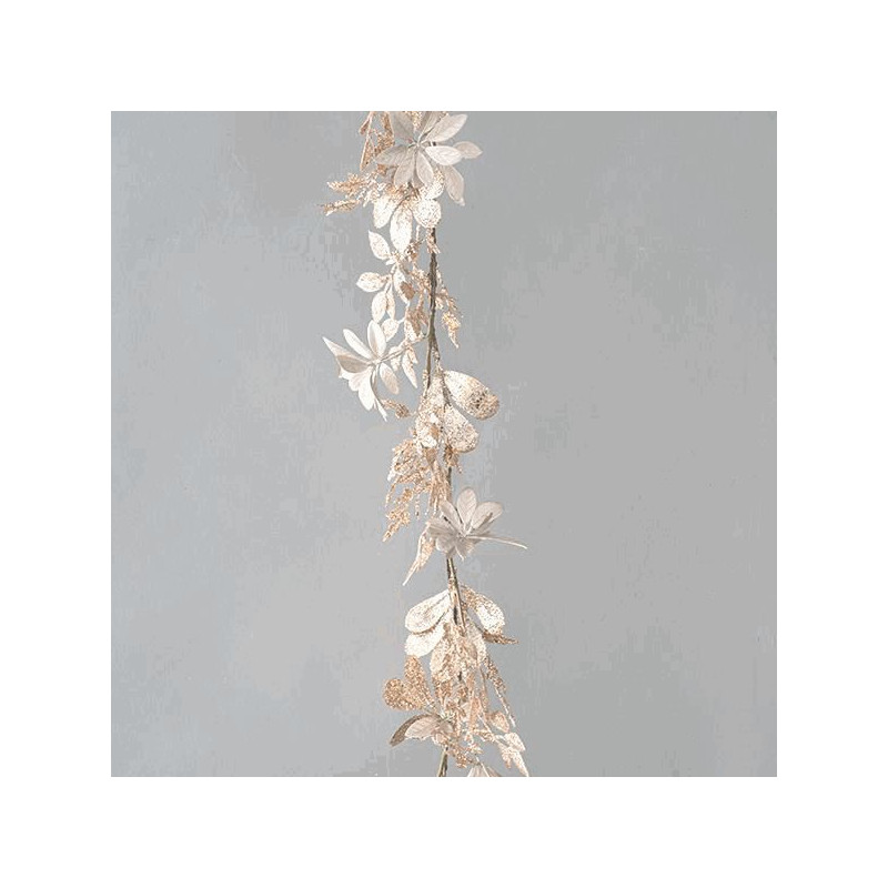 Guirnalda champan metalica y purpurina 120cm