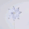 Flor Poinsetia blanca con purpurina 32x45cm