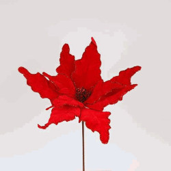 Flor Poinsetia roja 44x50cm