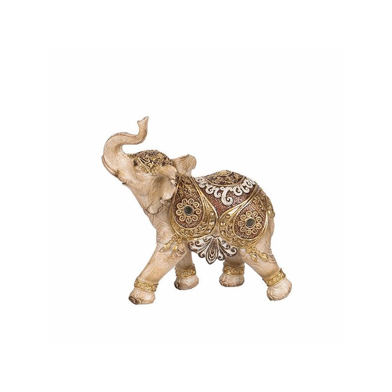 Elefante marrón/dorado 18cm