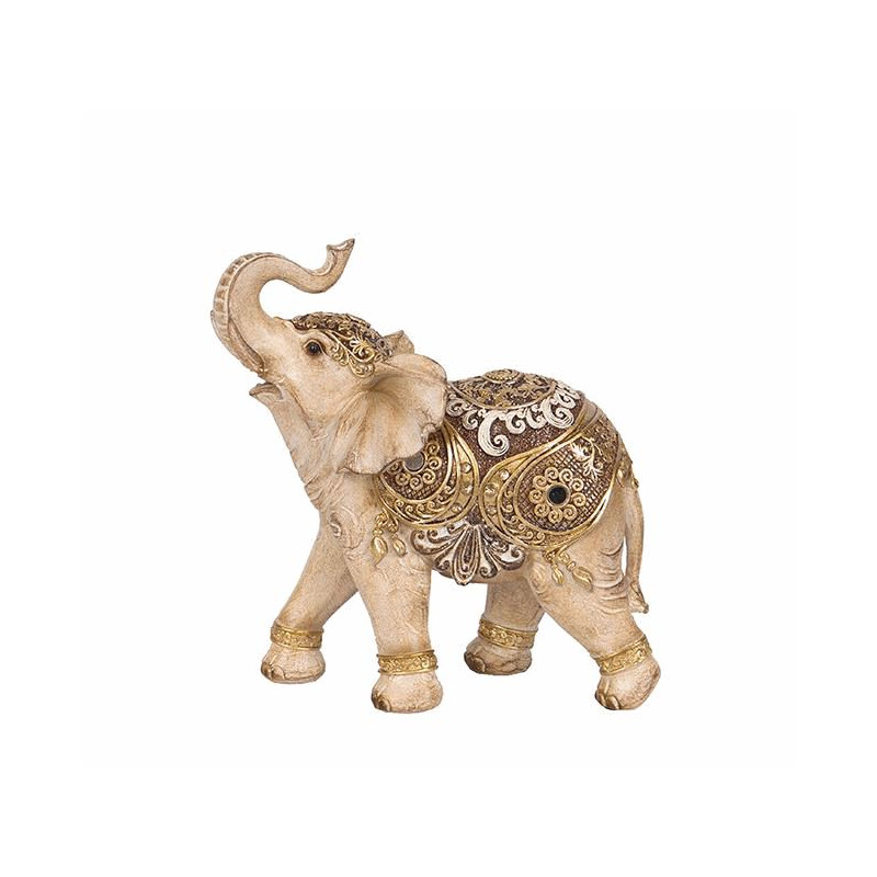 Elefante marrón/dorado 19,5cm
