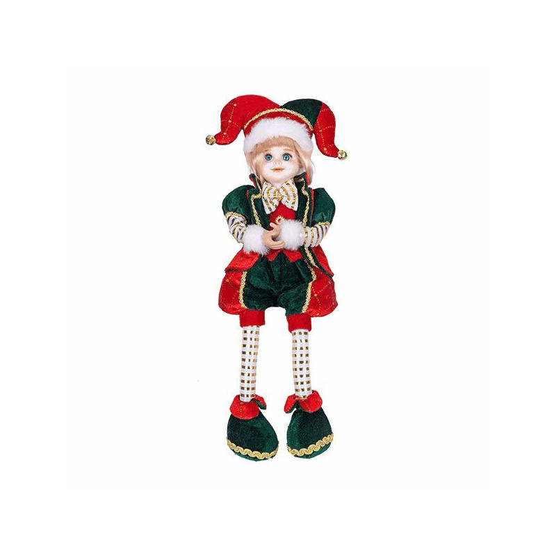 Elfo rojo y verde 50 cm