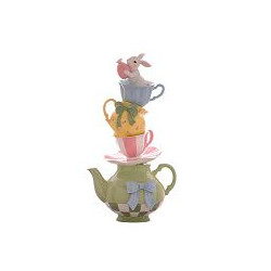 Tetera y tazas con conejito...