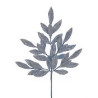 Rama con hojas y purpurina azul claro 60cm
