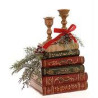 Candelabro sobre libros de polirresina 30,5 cm