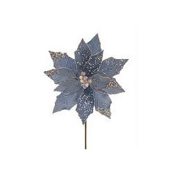 Flor Poinsetia azul claro 45cm